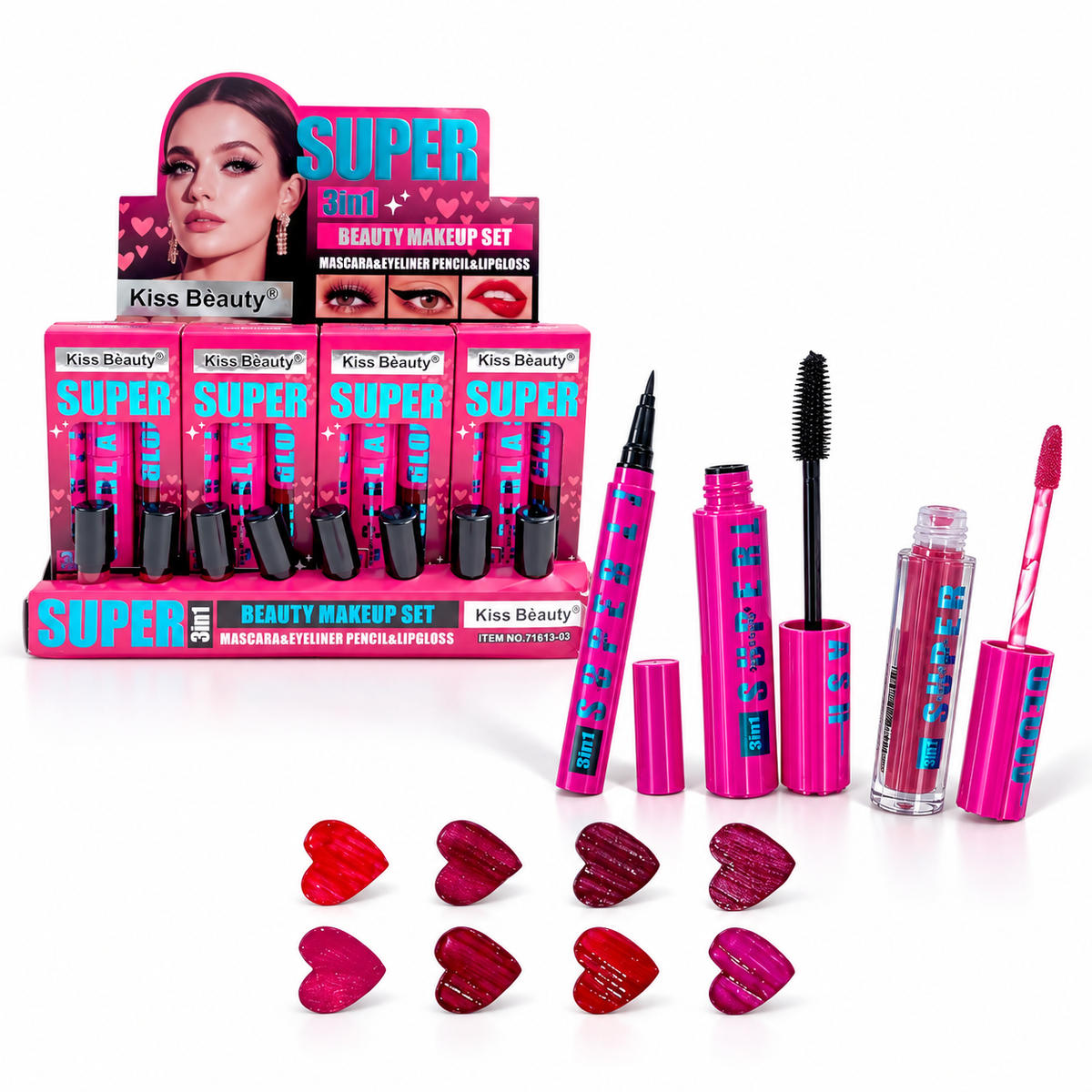 KIT PESTAÑINA + DELINEADOR + LABIAL